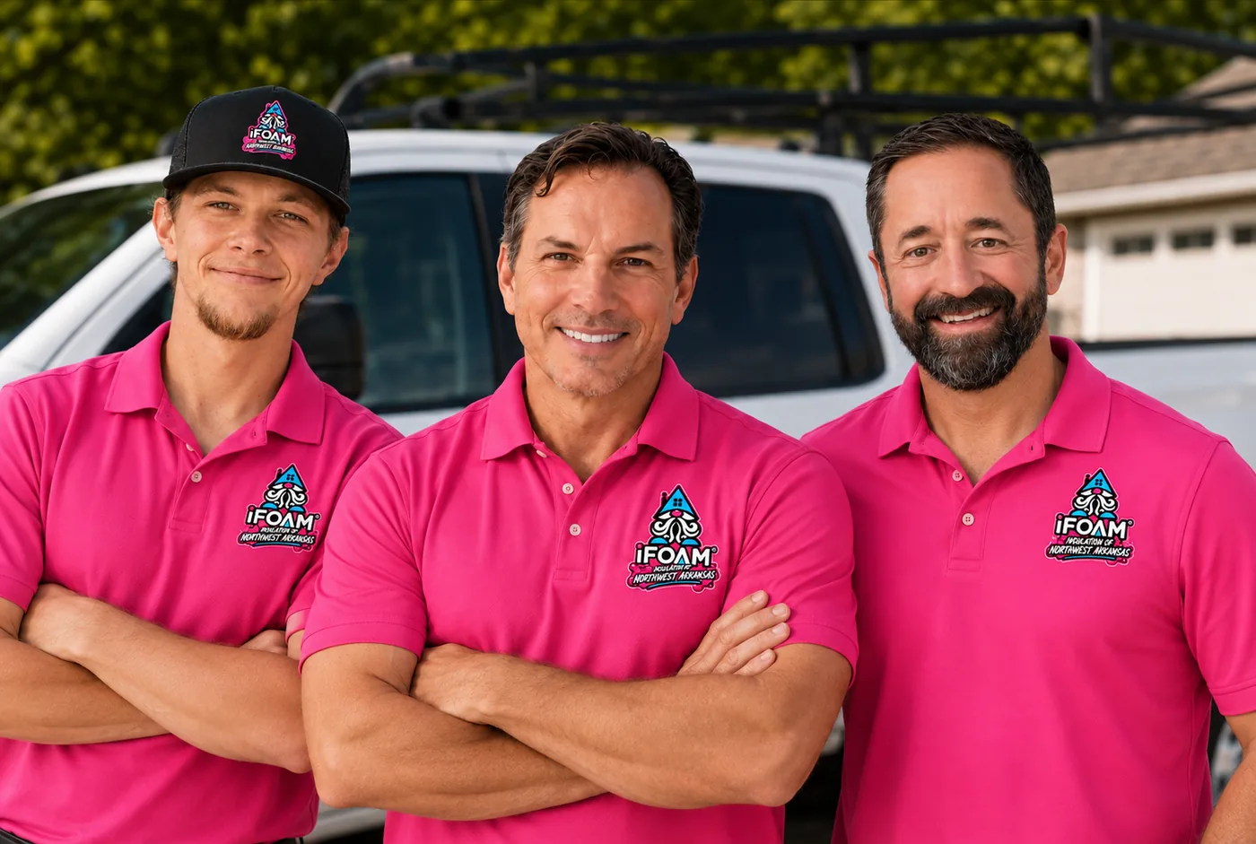 The iFOAM of Northwest Arkansas crew outside the shop
